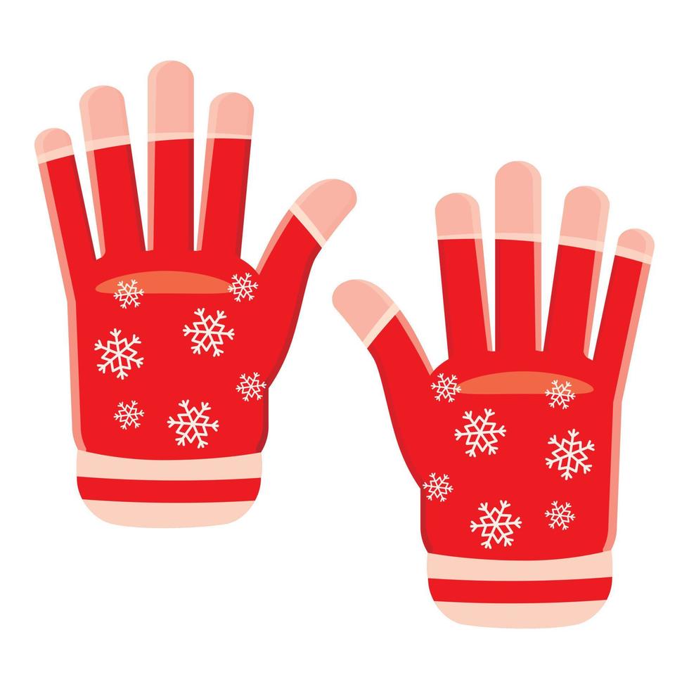 Winter gloves icon, cartoon style vector