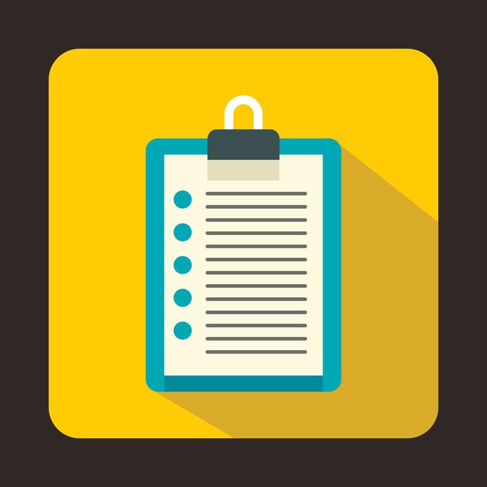 Clipboard checklist icon, flat style vector
