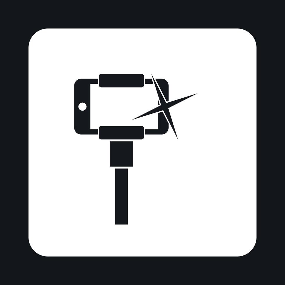 Selfie monopod stick icon, simple style vector