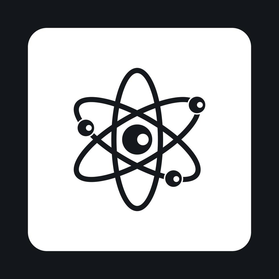 Atom with electrons icon, simple style vector
