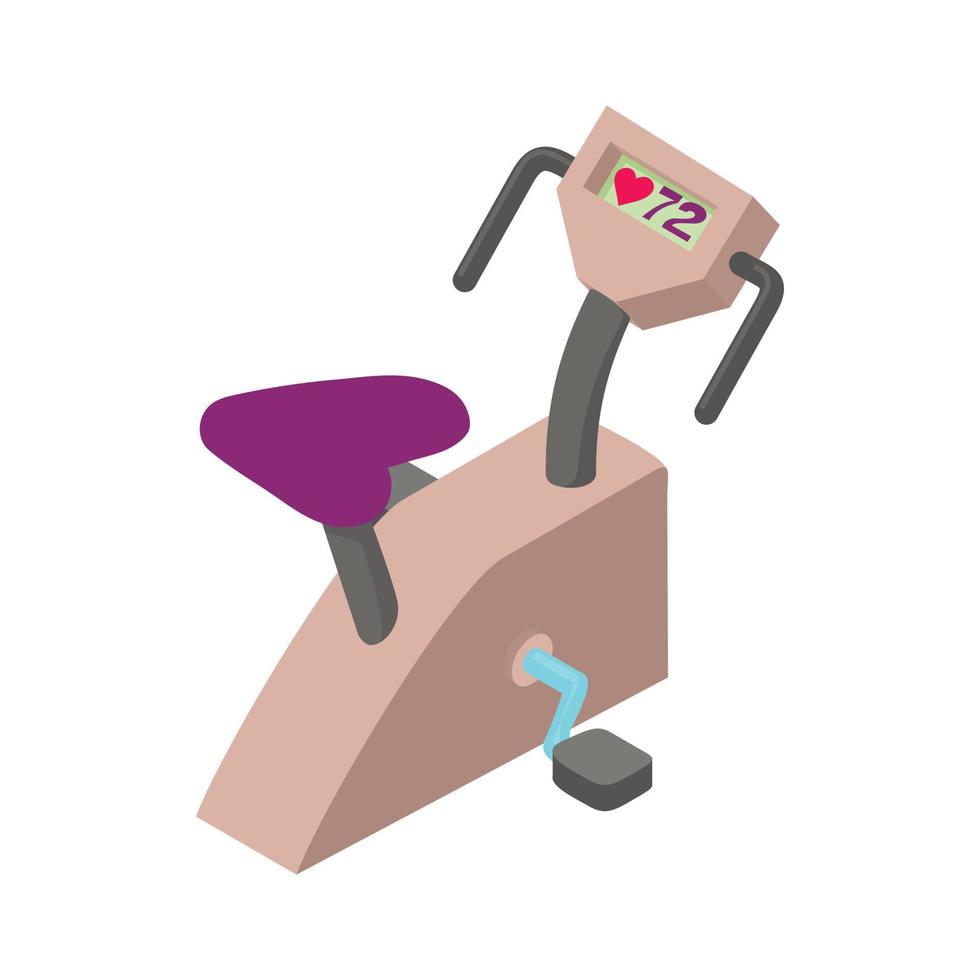 Exercise bike icon, cartoon style vector