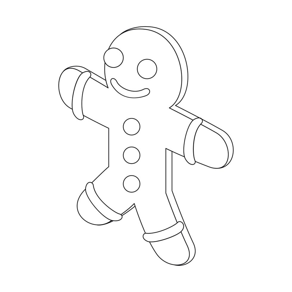 Gingerbread man icon, outline style vector