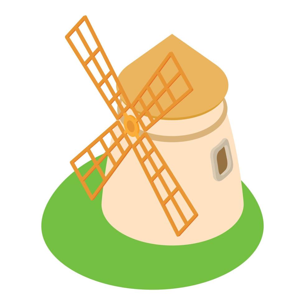 Mill icon, cartoon style vector