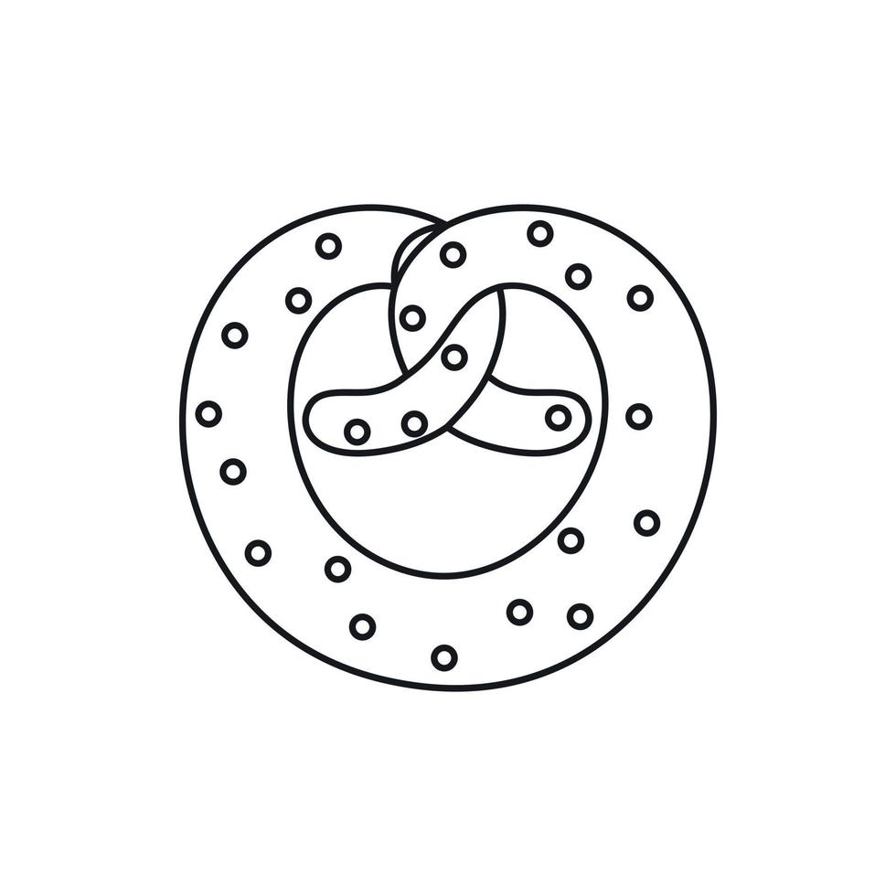 Pretzel for Oktoberfest icon, outline style vector