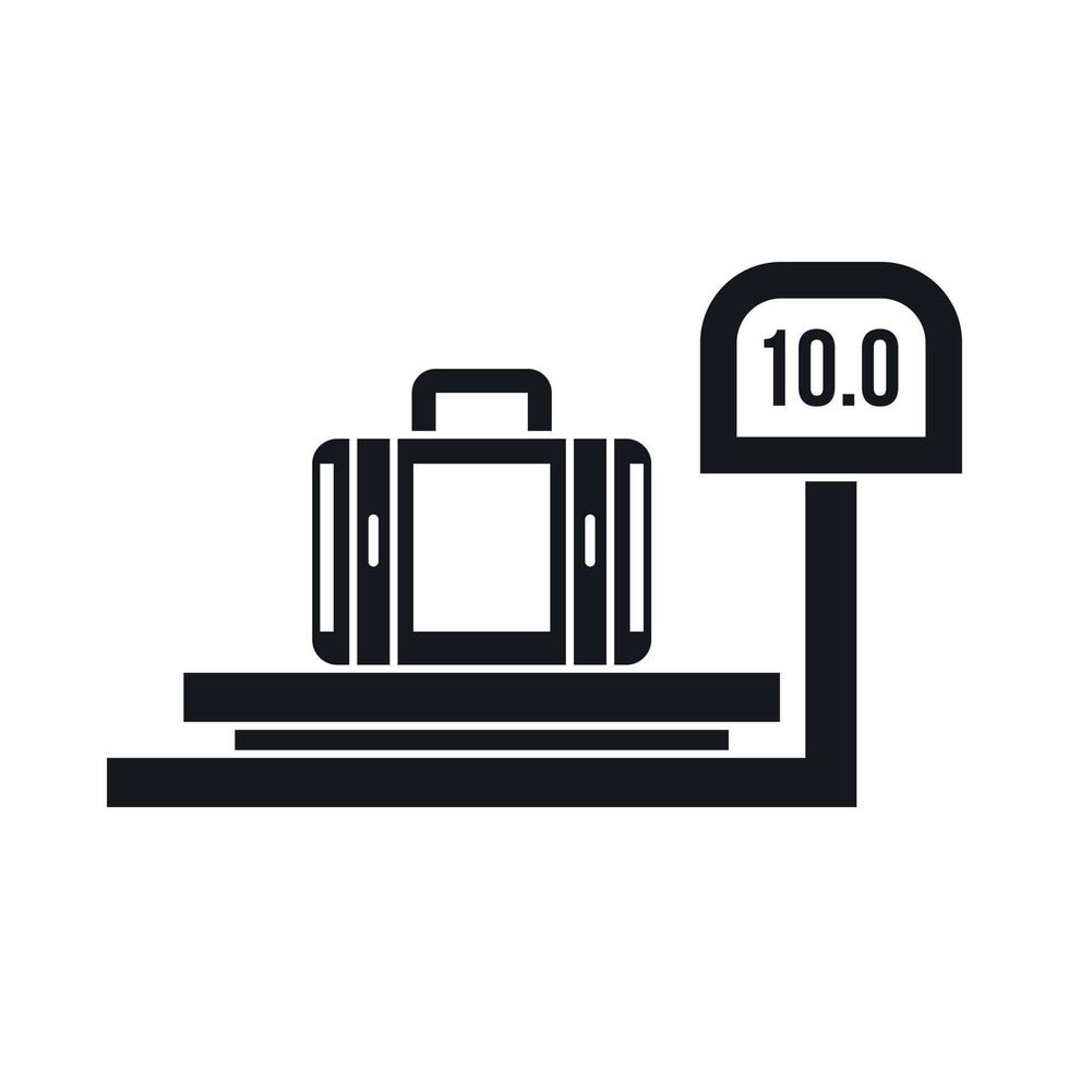Luggage weighing icon, simple style vector