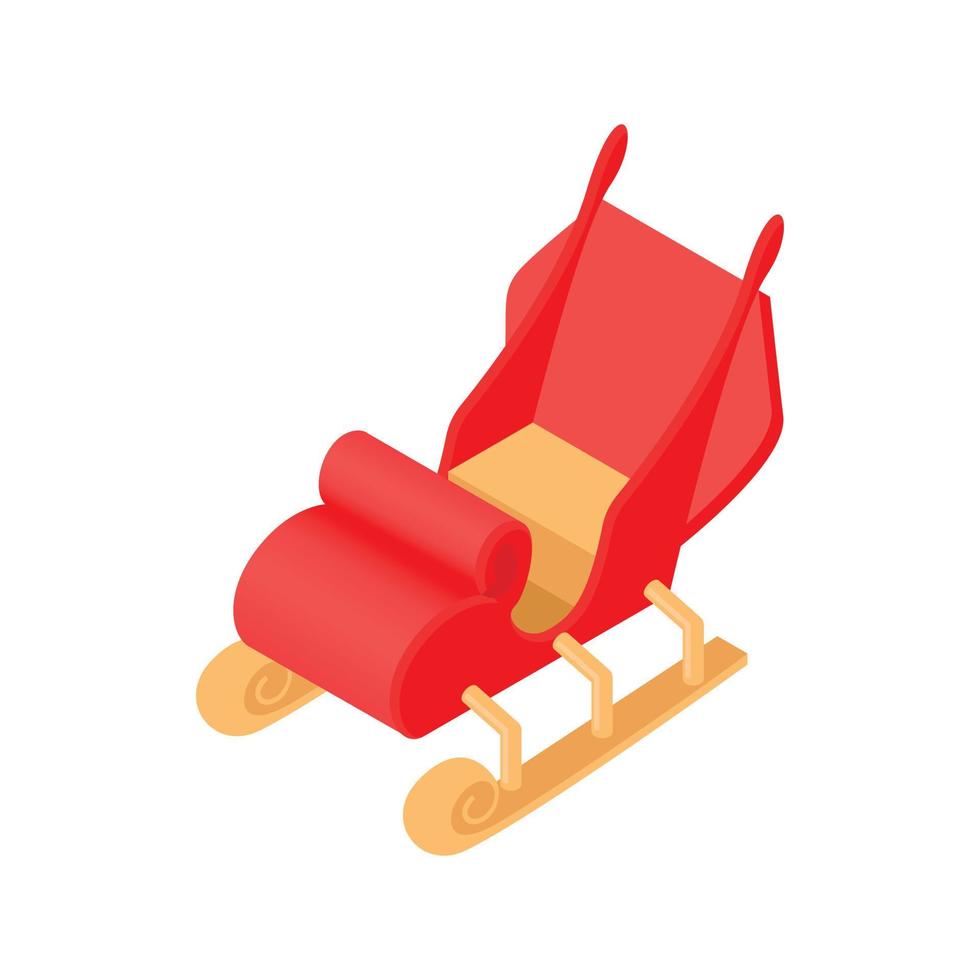 Sleigh Santa Claus icon, cartoon style vector