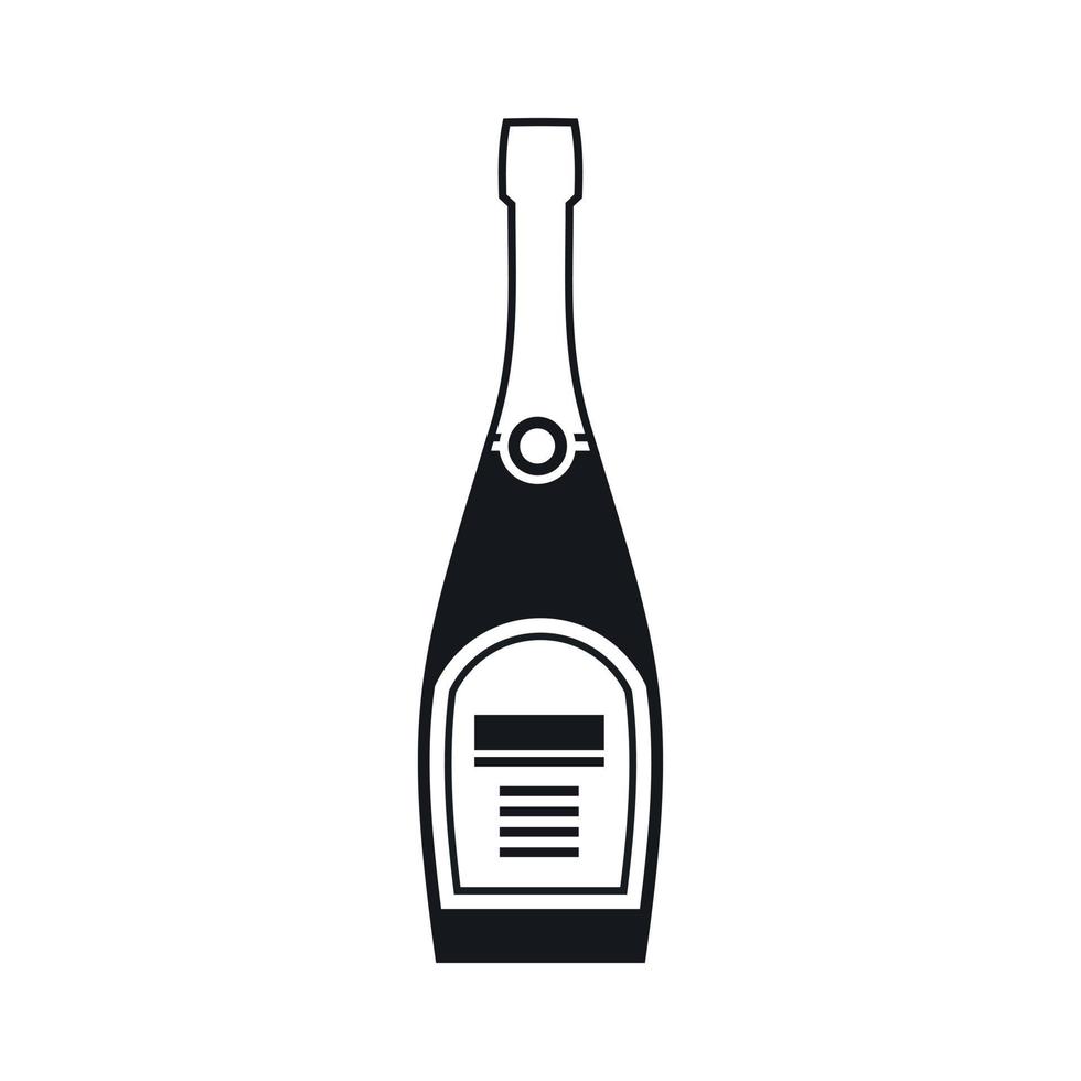 icono de botella de champán, estilo simple vector