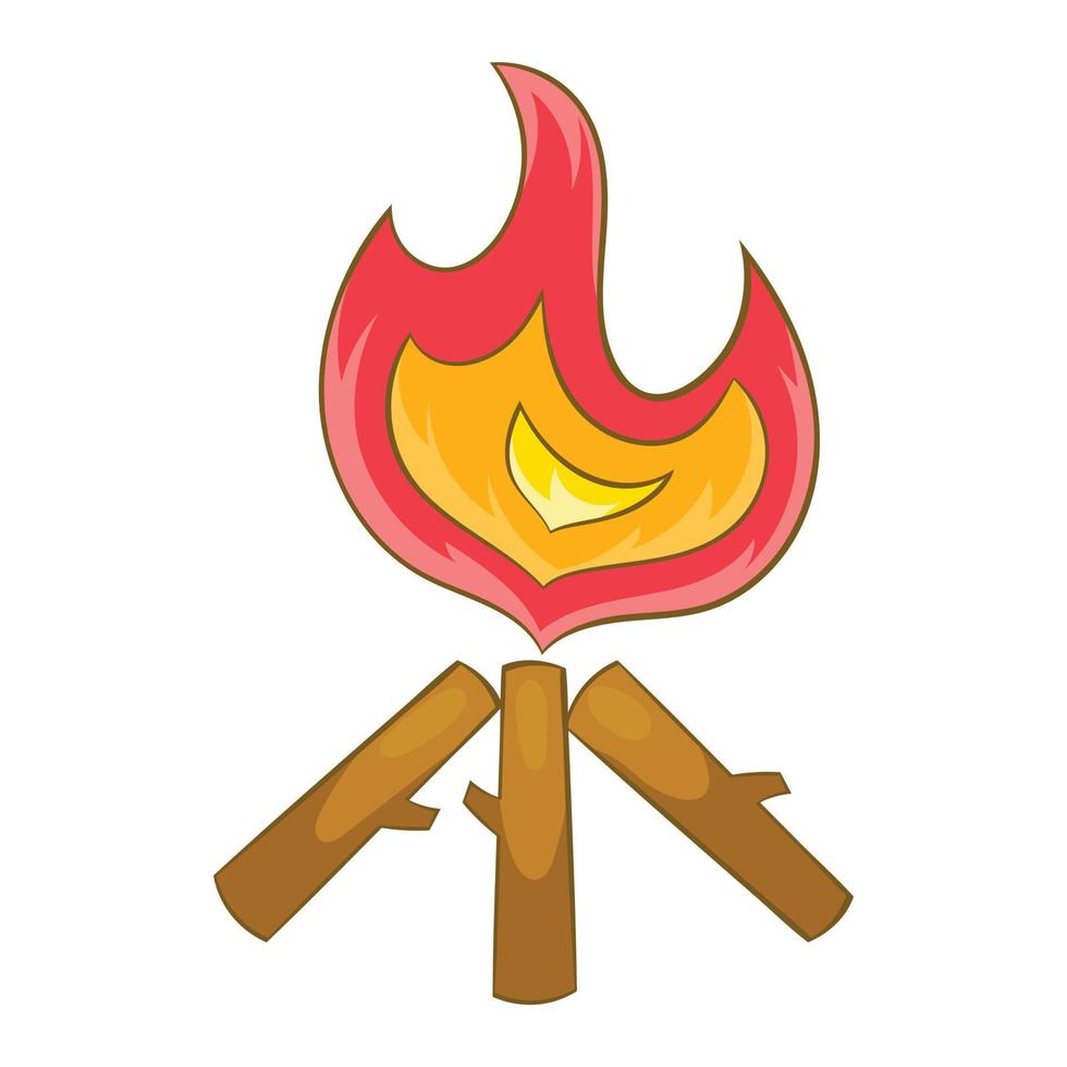 Campfire icon in cartoon style vector