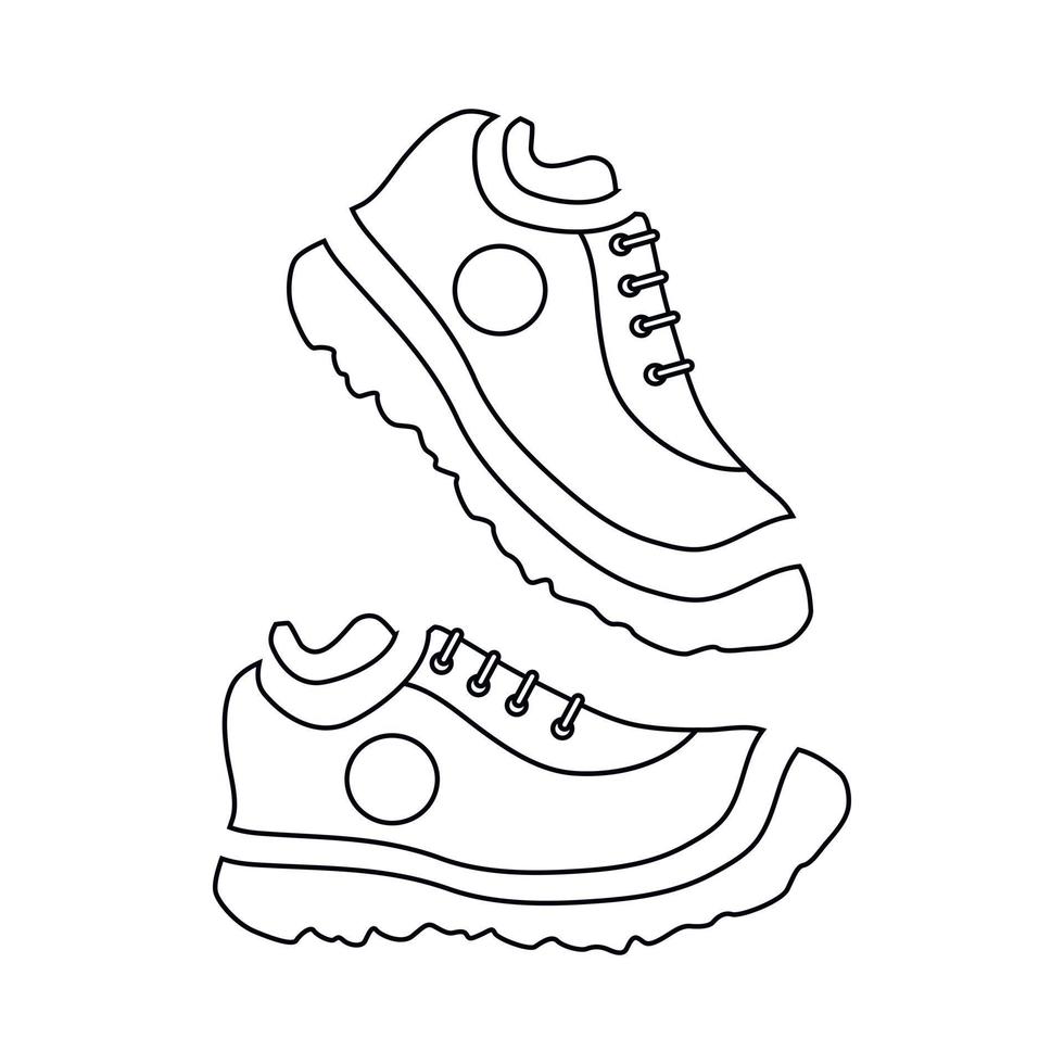 icono de zapatillas deportivas, estilo de esquema vector