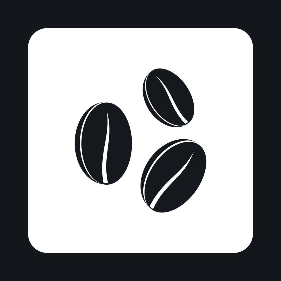 Coffee beans icon, simple style vector