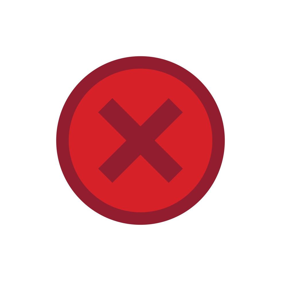 Sign selection cross in circle icon, flat style vector