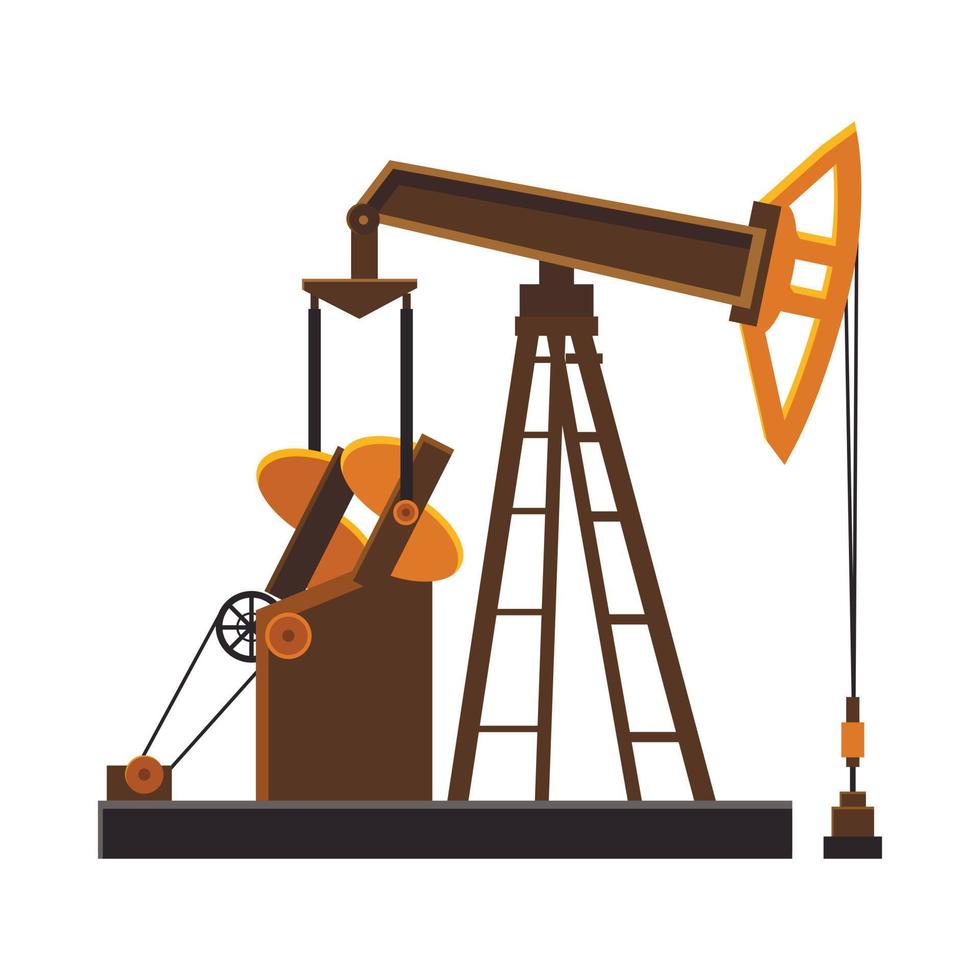 Oil rig icon, cartoon style vector