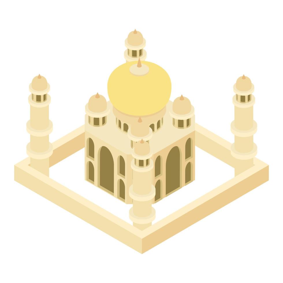 Taj Mahal icon, cartoon style vector