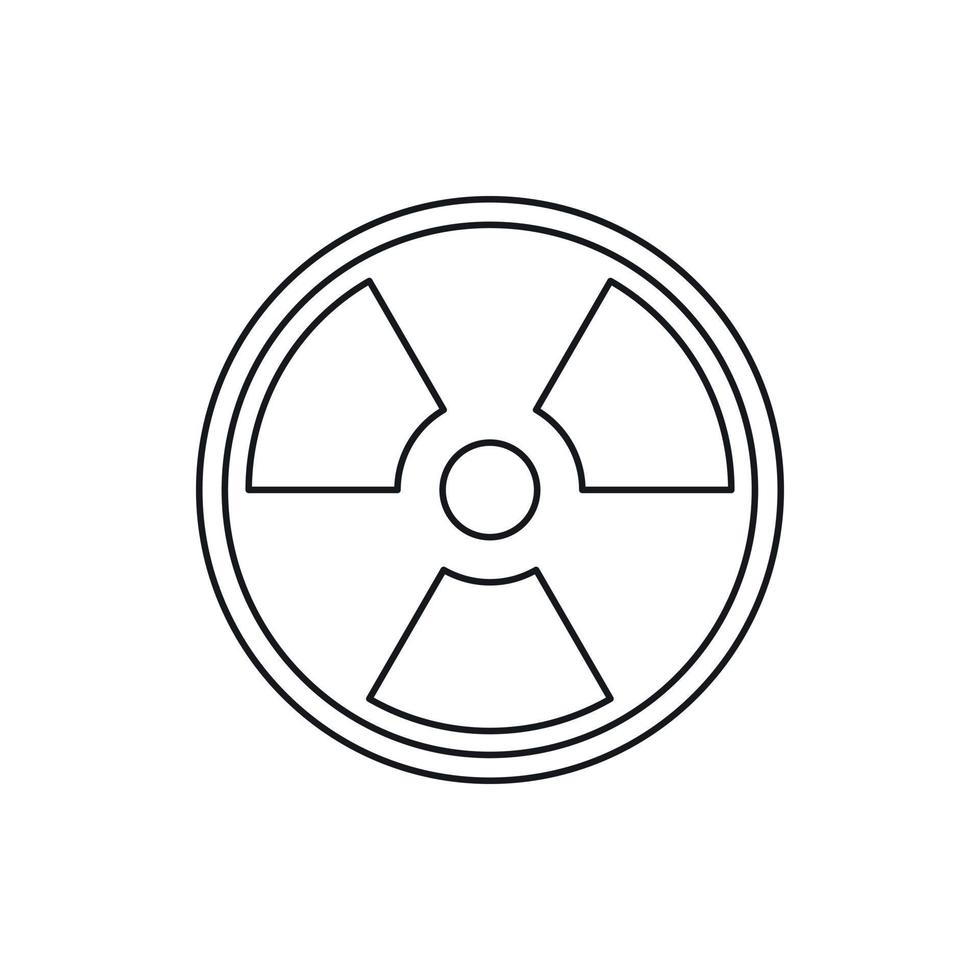 Radioactive sign icon, outline style vector