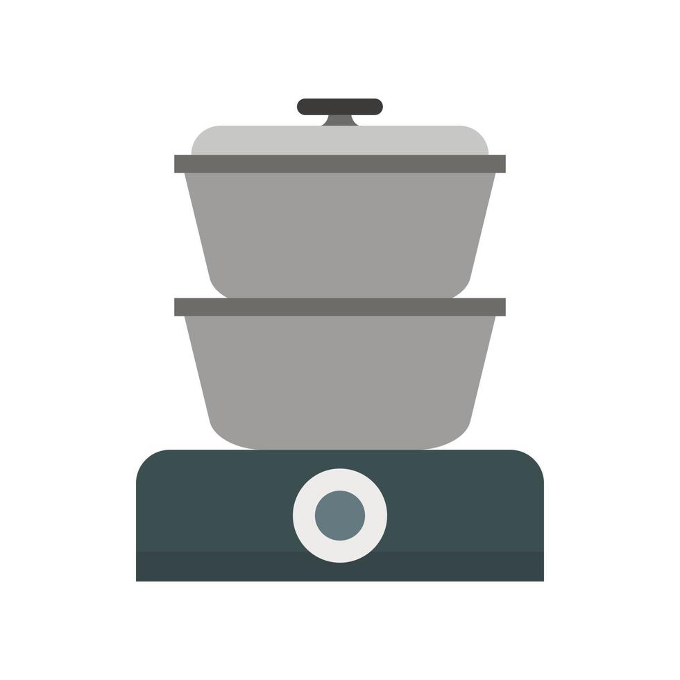 Steam cooker icon, flat style vector