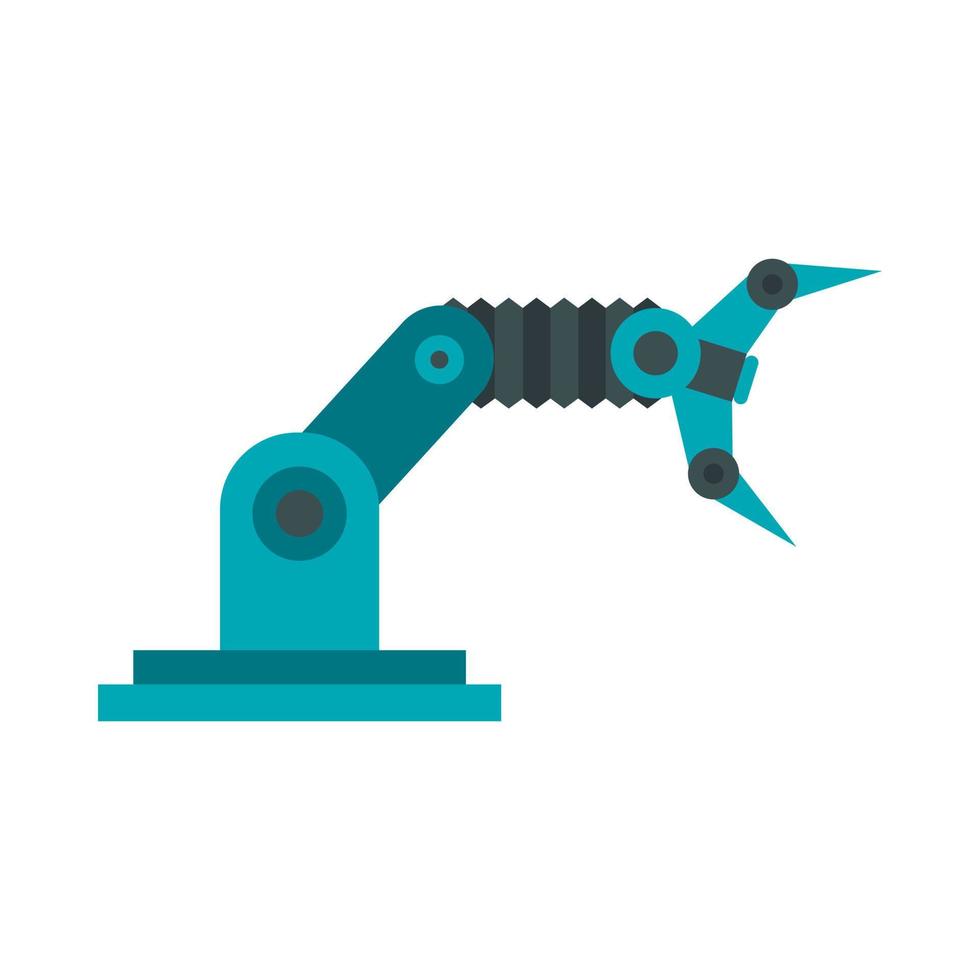 Robotic arm icon, flat style vector