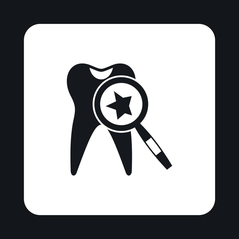 icono de inspección de dientes, estilo simple vector