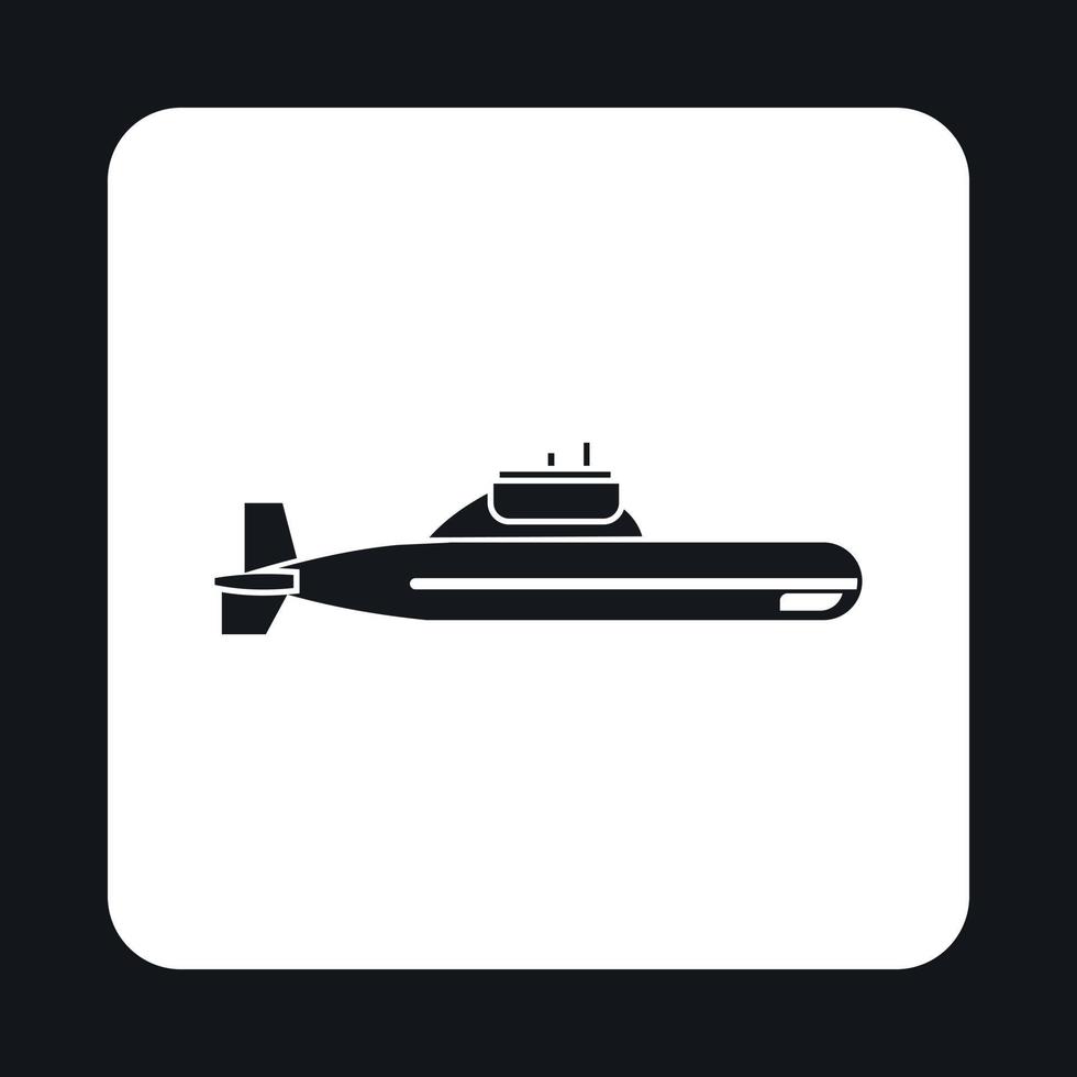 icono de submarino en estilo simple vector