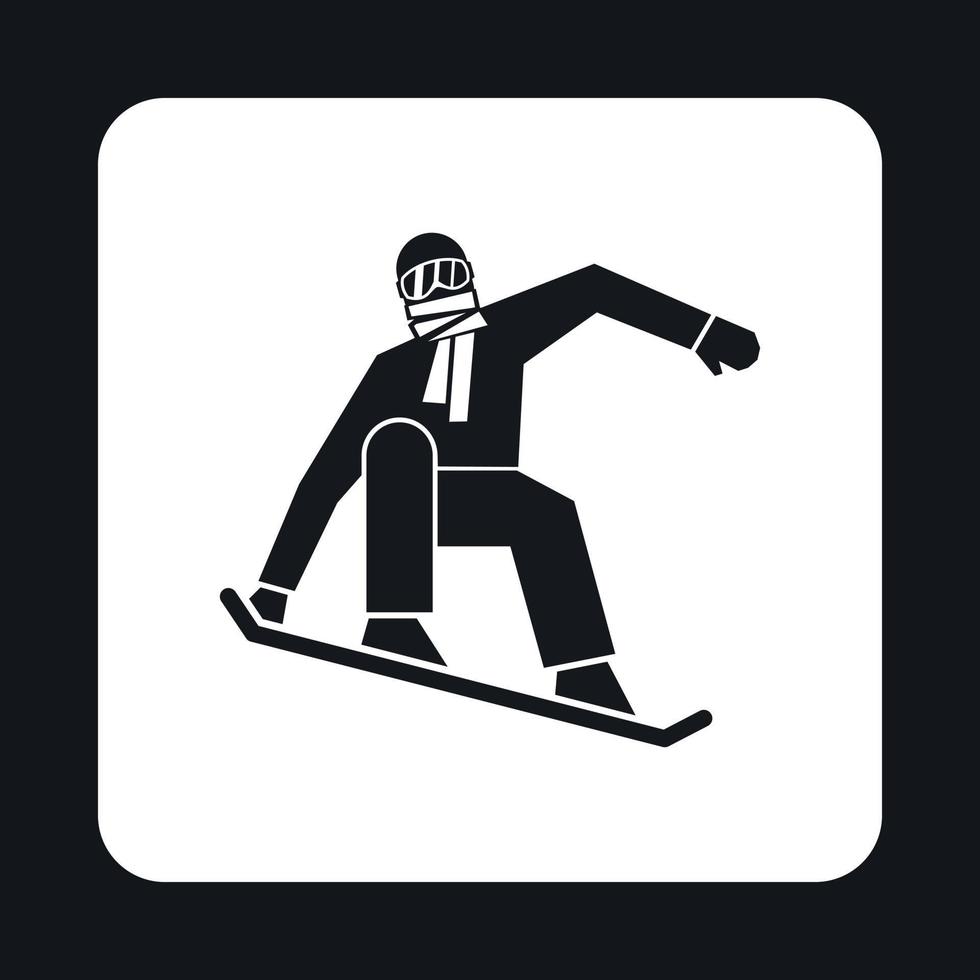 Snowboarder icon, simple style vector