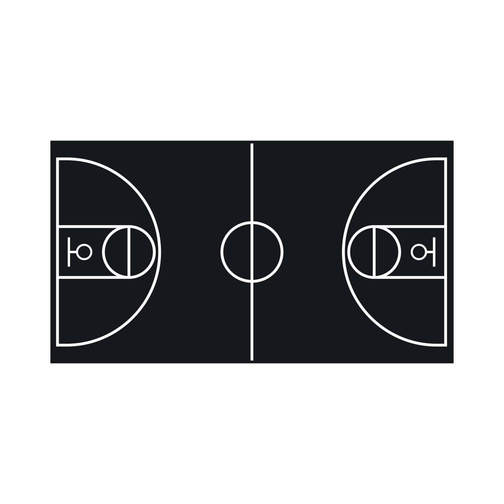 Basketball field icon, simple style vector