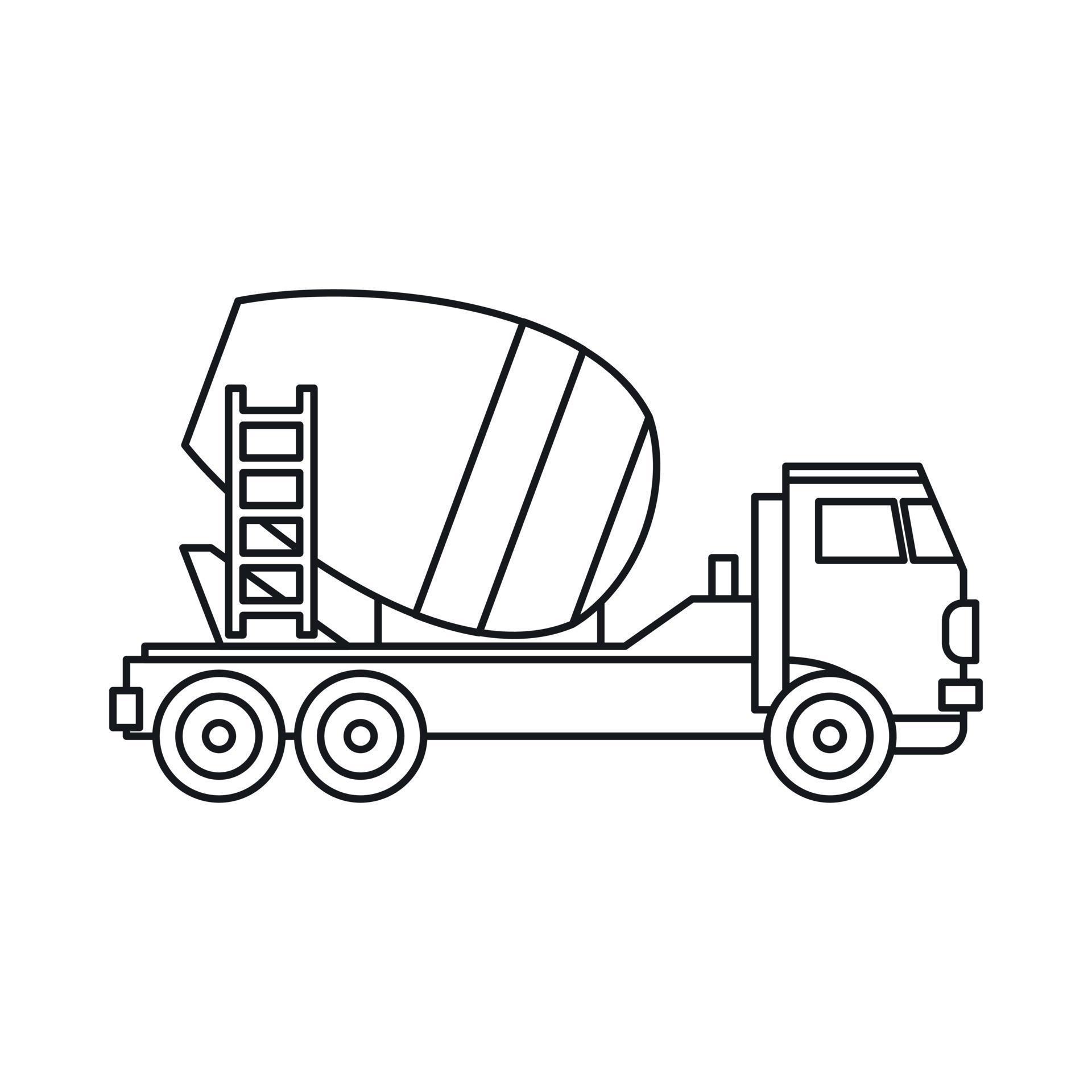 Concrete mixer truck icon, outline style 14589661 Vector Art at Vecteezy