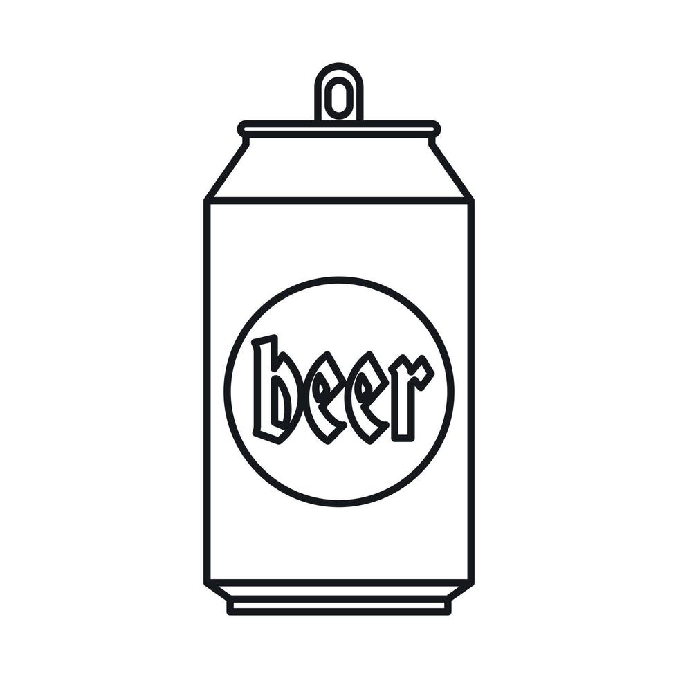 icono de lata de cerveza, estilo de contorno vector