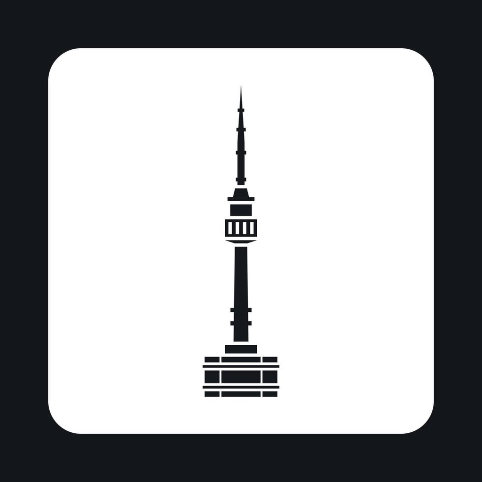 Tower in Seoul icon, simple style vector