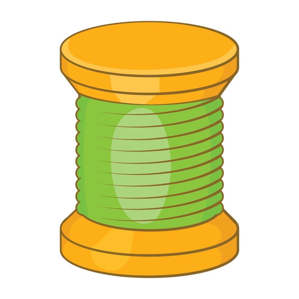 Wooden coil icon, cartoon style vector