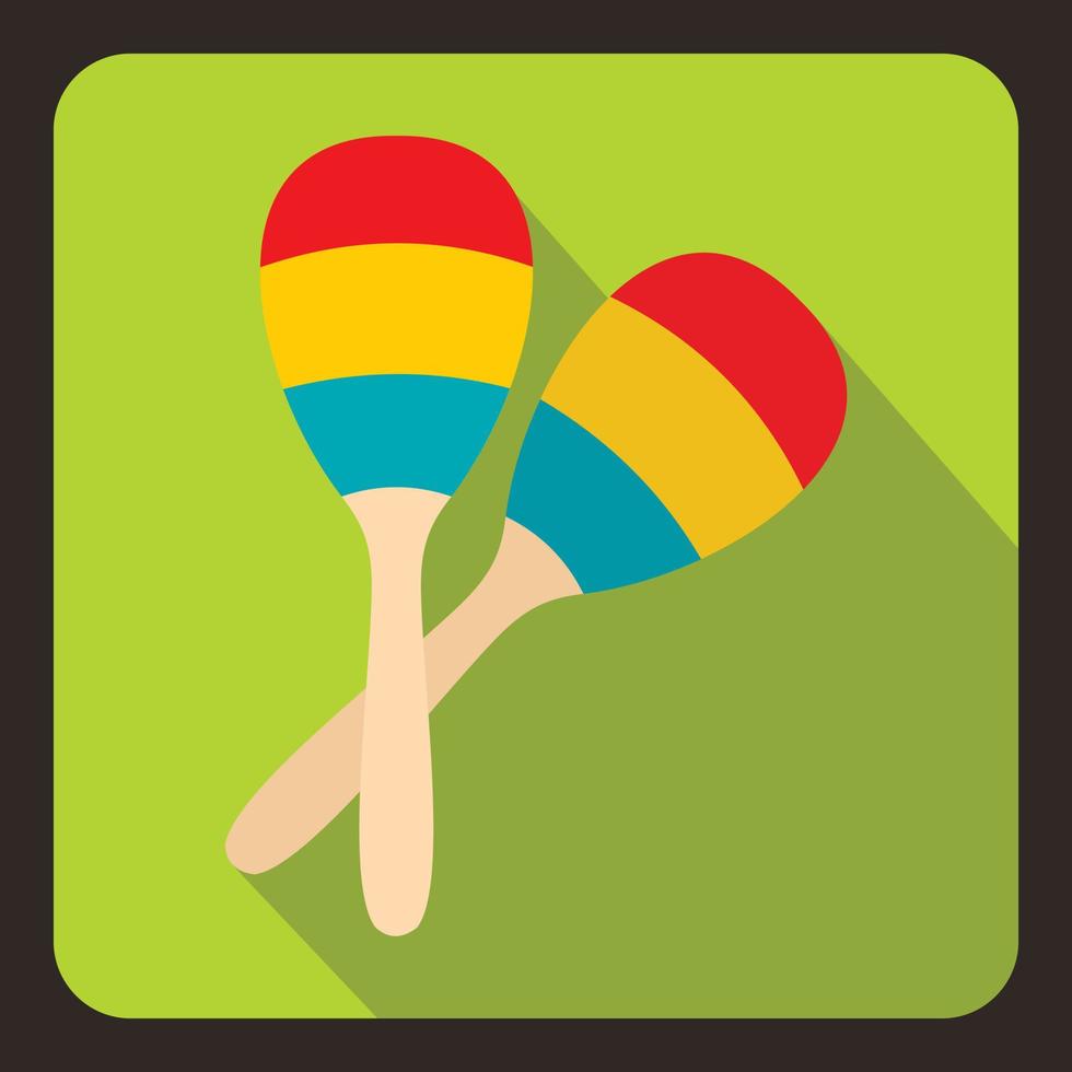 Maracas icon, flat style vector