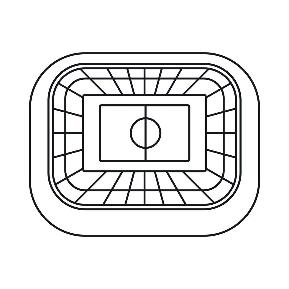 icono de vista superior del estadio, estilo de contorno vector