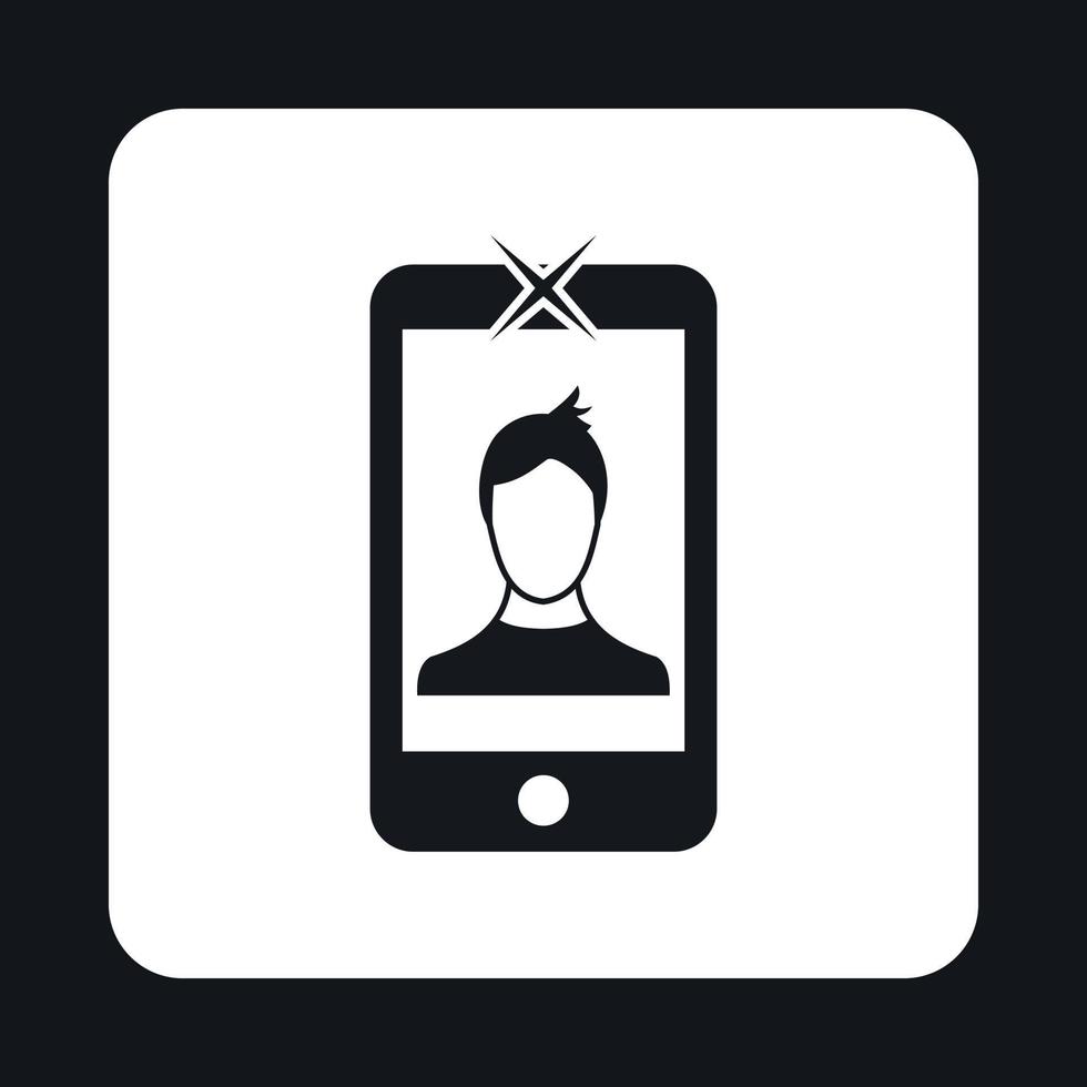 foto de un hombre en la pantalla del icono del teléfono inteligente vector