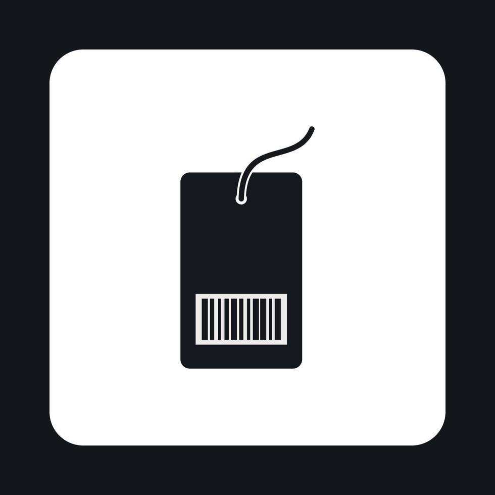 Barcode tag icon, simple style vector