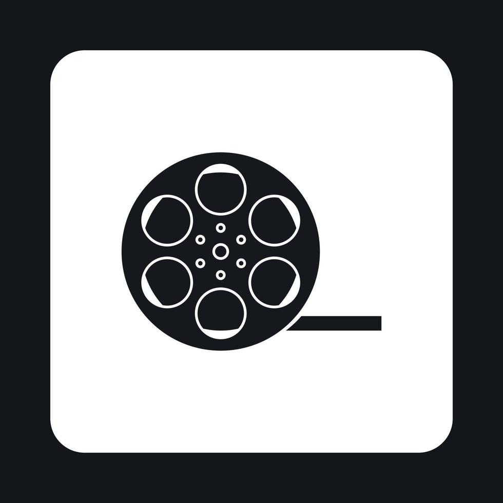 Film reel icon in simple style vector