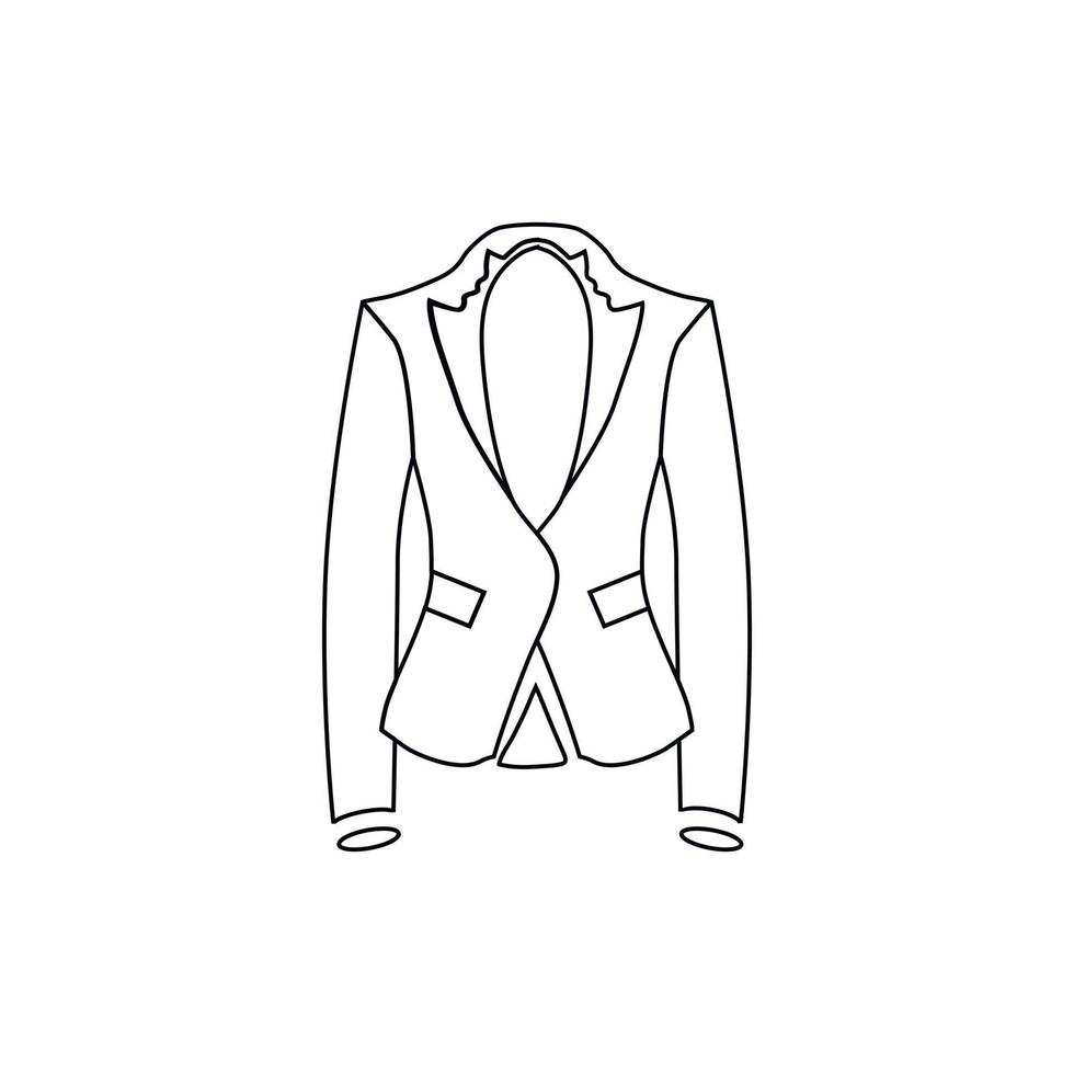 icono de chaqueta de mujer, estilo de contorno vector