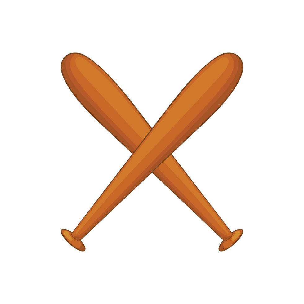 Baseball crossed bats icon, cartoon style vector