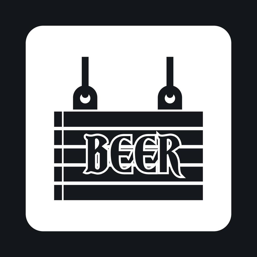 icono de cerveza de signo, estilo simple vector