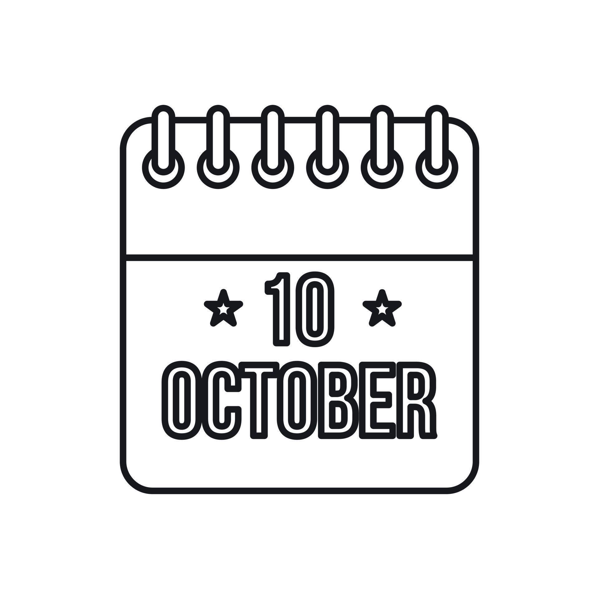 Calendar of Columbus Day icon, outline style 14589746 Vector Art at ...