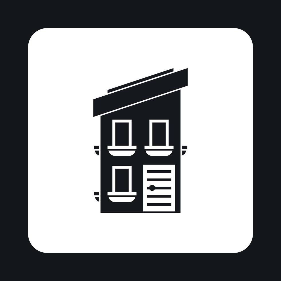 Two storey house icon, simple style vector