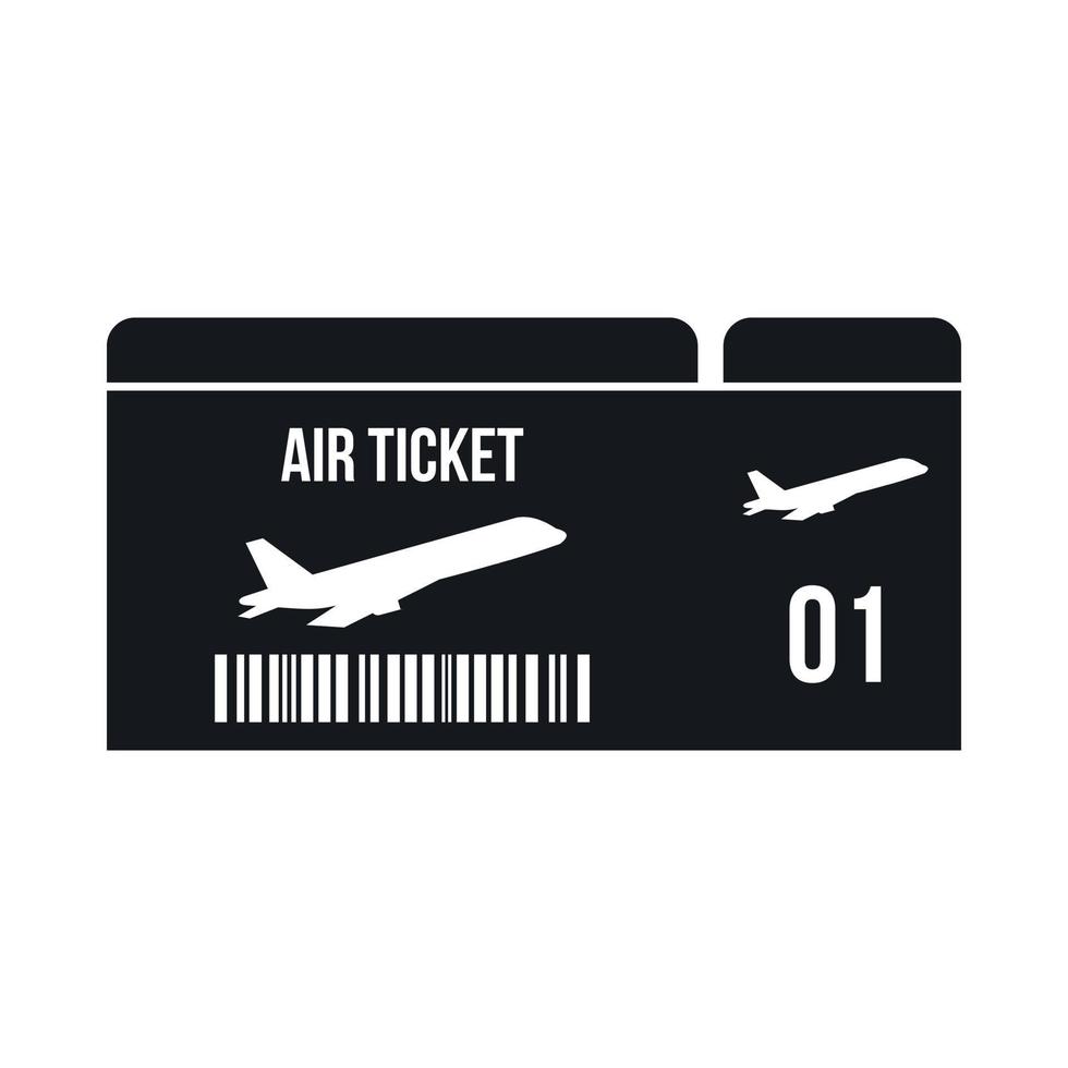 icono de la tarjeta de embarque de la aerolínea, estilo simple vector