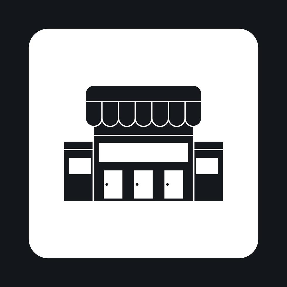 icono de edificio de supermercado, estilo simple vector