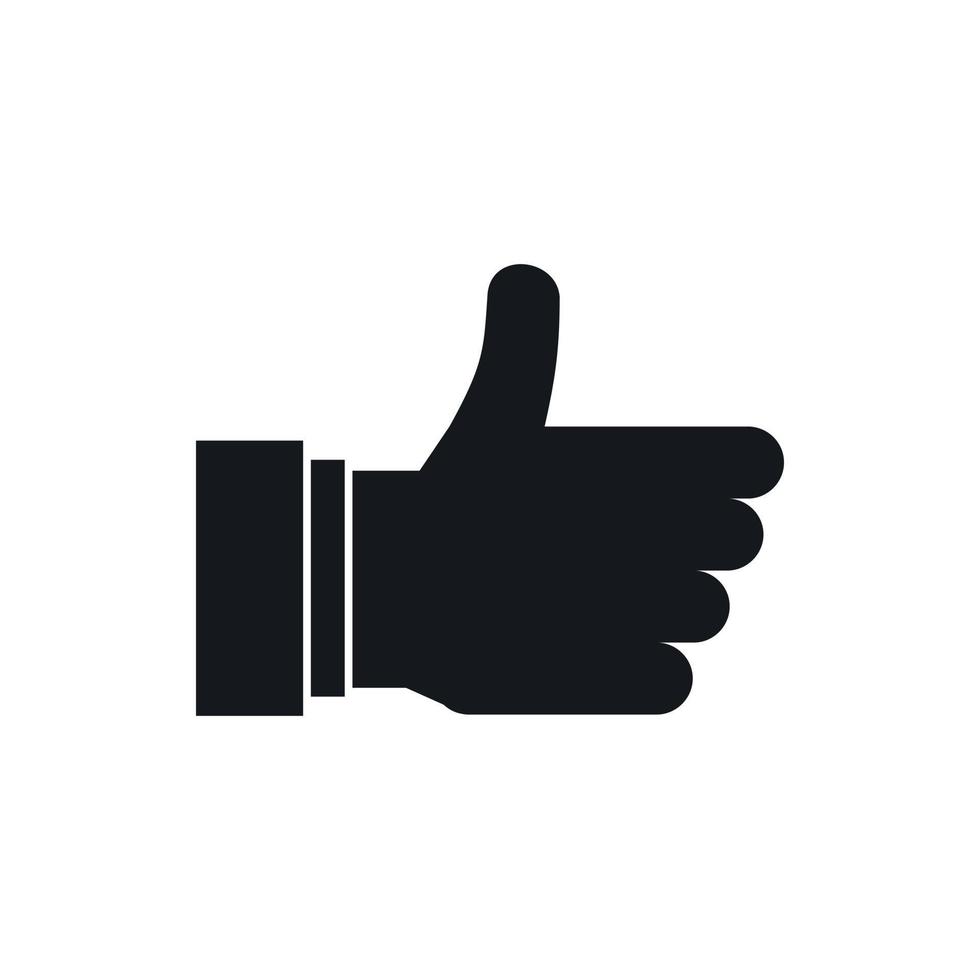 Thumb up sign icon, simple style vector