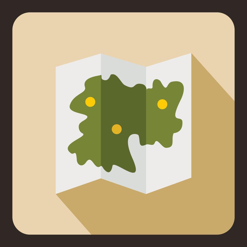 Road map icon, flat style vector