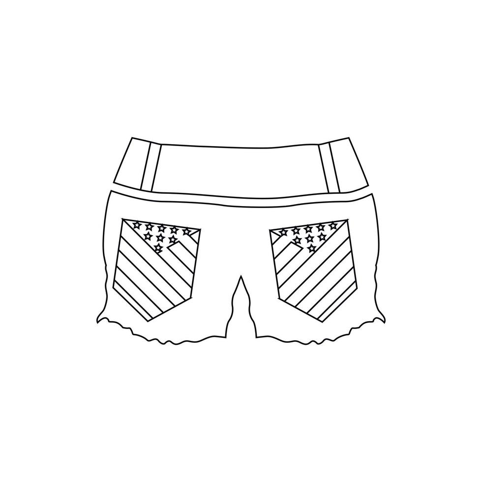 Woman jeans shorts icon, outline style vector