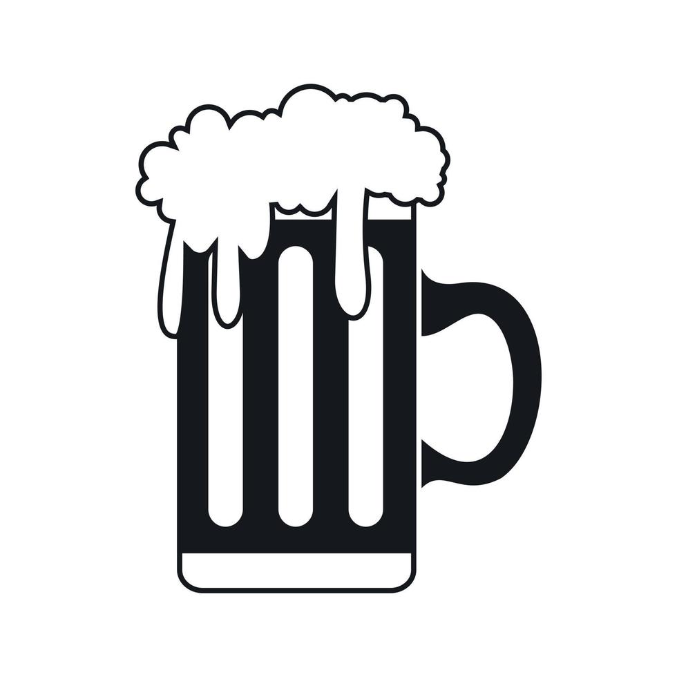 taza con icono de cerveza, estilo simple vector