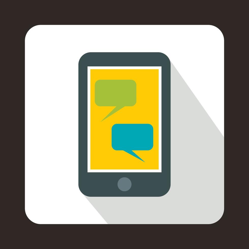 Smartphone with blank speech bubbles icon vector