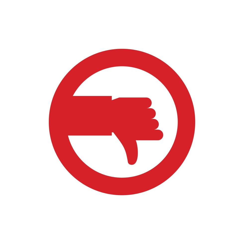 Hand down in circle icon, flat style vector