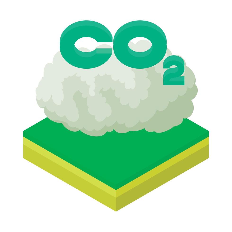 señal de co2 en un icono de nube, estilo de dibujos animados vector