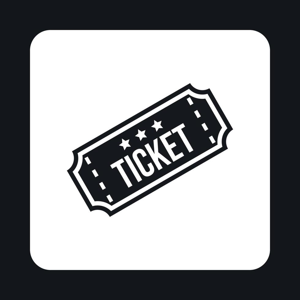 Cinema ticket icon, simple style vector
