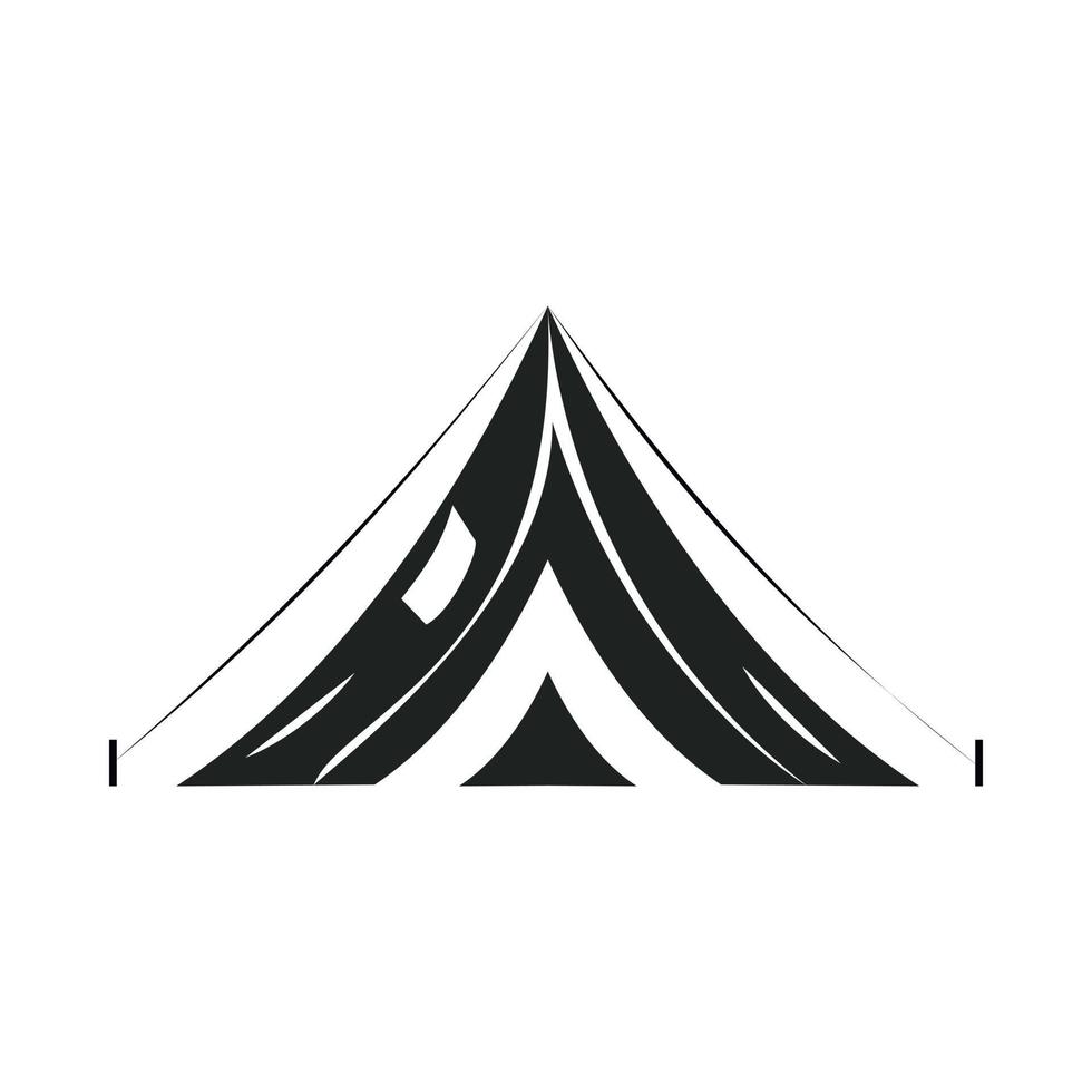 Tent icon, simple style vector