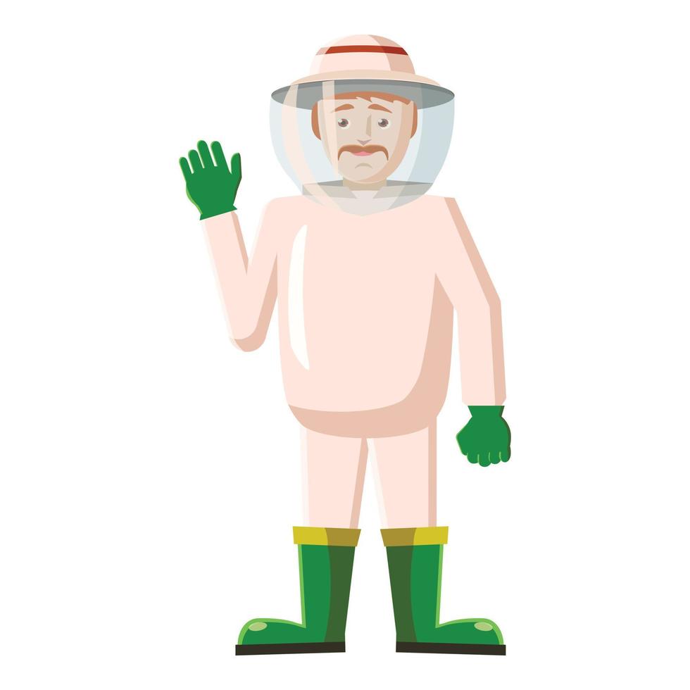 Beekeeper icon, cartoon style vector